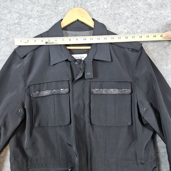 Calvin Klein Black Size L Chore Jacket/Coat Parka With 4 Front Pockets SPLOTCHES - Picture 10 of 16